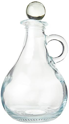 KC Blue Glazen Oliefles met Schenktuit, Azijnfles, 300 milliliter - Doorzichtig Glas
