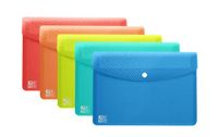 Oxford Documententas A6, transparant kunststof, 5 kleuren, 5 stuks