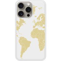 Apple Bedrukt siliconen hoesje compatibel met iPhone 15 Pro Map beige