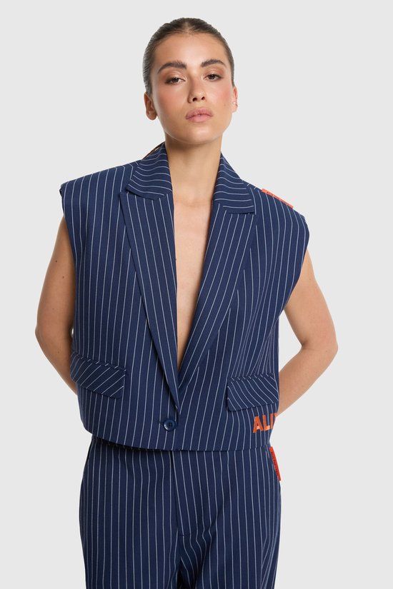 Alix the Label striped waistcoat navy XS