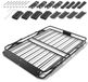 Latios Coffre de toit - Panier de toit pliable - 116,8 x 91,4 x 10,2 cm - Capacité de charge 90 kg - Acier allié résistant aux intempéries - Pour SUV et pick-up