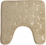 Urban Living Badkamerkleedje/wc badmat tapijt - memory foam - beige - 49 x 49 cm