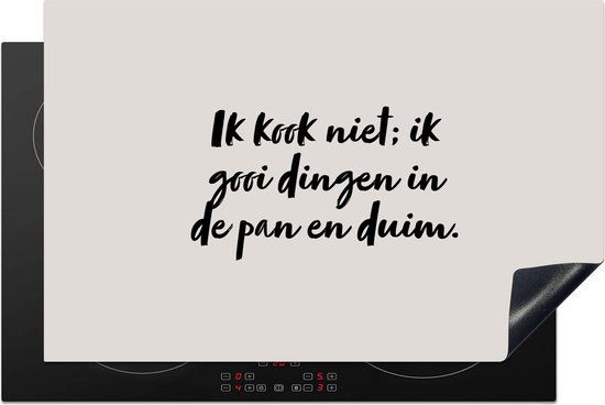 KitchenYeah® Inductie beschermer 81.6x52.7 cm - Ik kook niet - Quotes - Inductie kookplaat accessoire