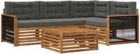 vidaXL Hoek loungeset Natuurlijk en antraciet Acacia hout