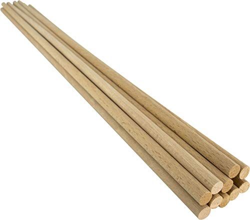 Holzstäbe Houten Staven Ø 8 mm x 50 cm - 10 Stuks - Beukenhout