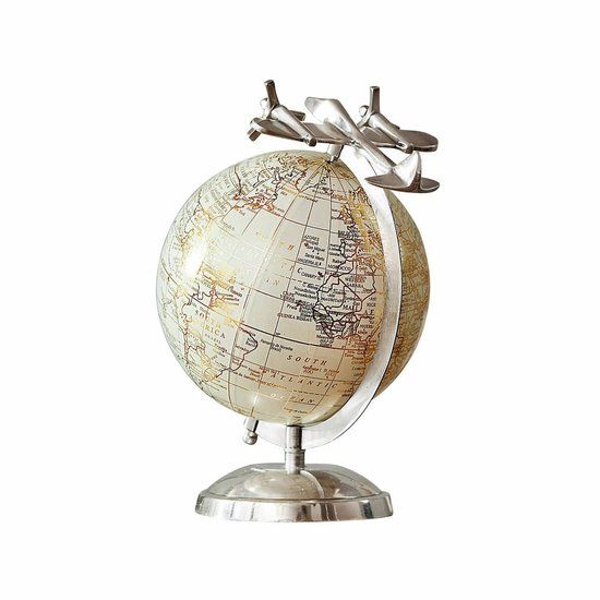 LOBERON Decoratieve wereldbol Jollysail zilverkleurig/goudkleurig