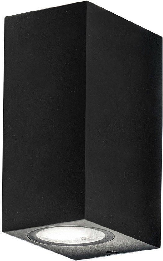 BES LED LED Tuinverlichting - Buitenlamp - Prixa Hoptron - Up & Down - GU10 - Vierkant - Mat Zwart - Philips CorePro 830 36D - 4.6W - 3000K - 370 Lumen