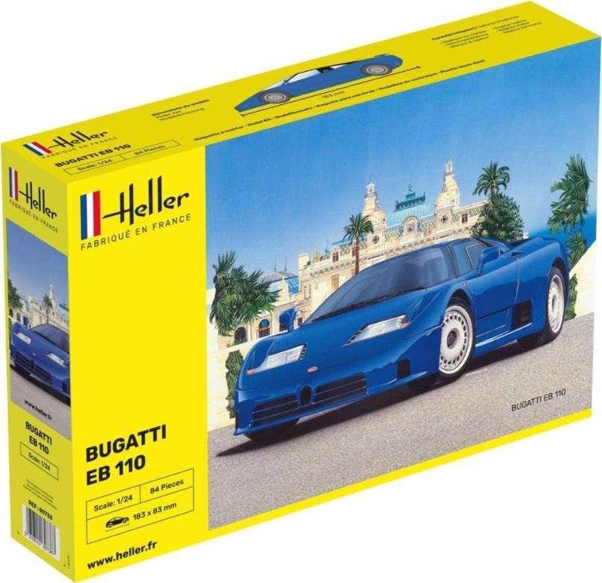 Heller 1:24 80738 Bugatti EB 110 Car Plastic kit