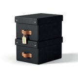 Leitz Puro Petite boîte de rangement avec couvercle - Lot de 2 - 7L - Noir