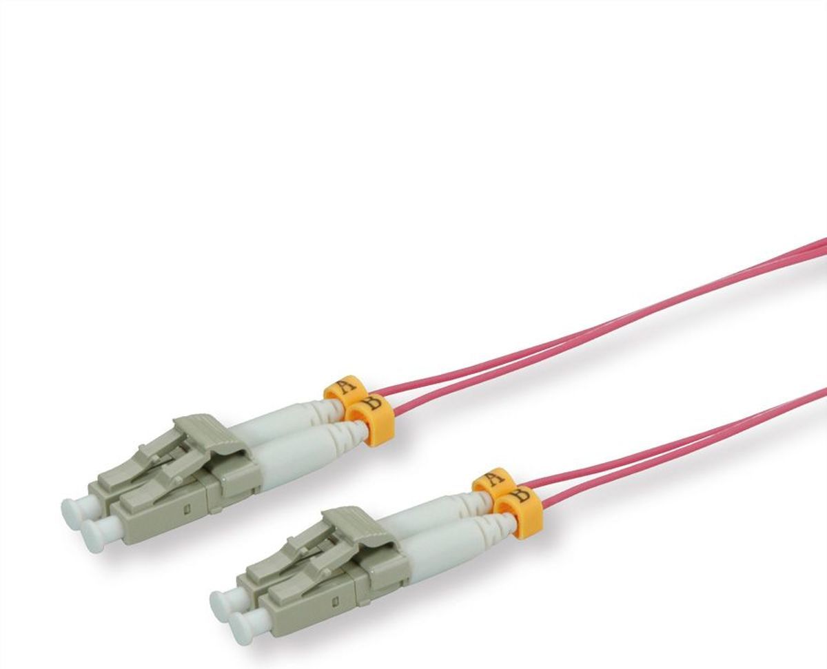 ROLINE LC Duplex Optical Fiber kabel / extra dun - paars - 1 meter