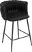 Tabouret de bar - 1 pièce - Tabouret de bar de luxe - Avec dossier - Noir - Velours