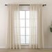 Omgoods - Lot de 2 rideaux en lin semi-transparents - Rideaux beige extra longs de 260 cm