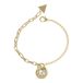 GUESS Armband Rolling Hearts Half Round Chain Heart Bracelet Yellow Gold Goudkleurig