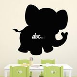 Ambiance Sticker Schoolbordsticker - uitwisbare zelfklevende muurstickers - Silhouet van een klein olifantje - 40x45 cm