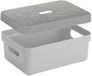 Sunware Opbergbox - lichtgrijs - 9 Liter - kunststof - met deksel - 35 x 25 x 12 cm - mand - kist