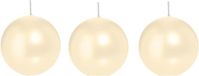 Trend Candles Bolkaars glad - 3x - creme wit - 8 cm - 25 branduren