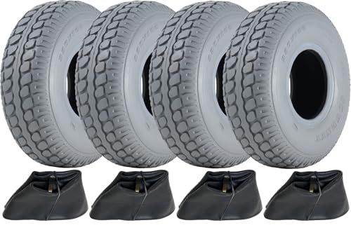 Parnells 330x100 grijze banden en binnenbanden voor scootmobielen, luchtbanden 400-5 (set van 4)