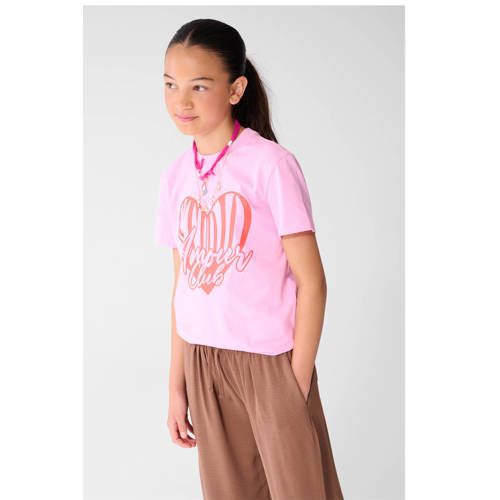Shoeby rechtvallend T-shirt met print - roze