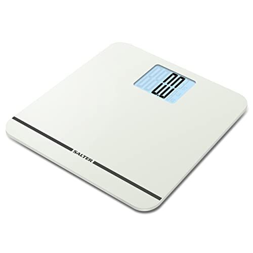 Salter 9075 WH3R Premium Max Electronic Scale, 250 KG Maximum Capacity, LCD Supersize Display, Large Platform, Carpet Feet, Batteries Included, White
