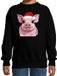 Bellatio Decorations Kersttrui / sweater boerderijdieren - kinderen - Varken - zwart - kerstmuts - Kerstmis 170/176
