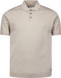 No Excess Polo korte mouw trui in vlakbrei Clay XXL