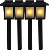 Benson Tuinlamp prikspot - 15x - solar - vlam effect 34,5 cm - sfeervolle tuinverlichting - prikker / lantaarn