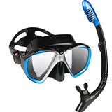 Snorkel duikmasker, panoramisch HD-zwemmasker, anti-condens, duikbril, duikbril van gehard glas, duikmasker voor volwassenen en jongeren, zwembril met neusafdekking voor duiken, snorkelen, zwemmen