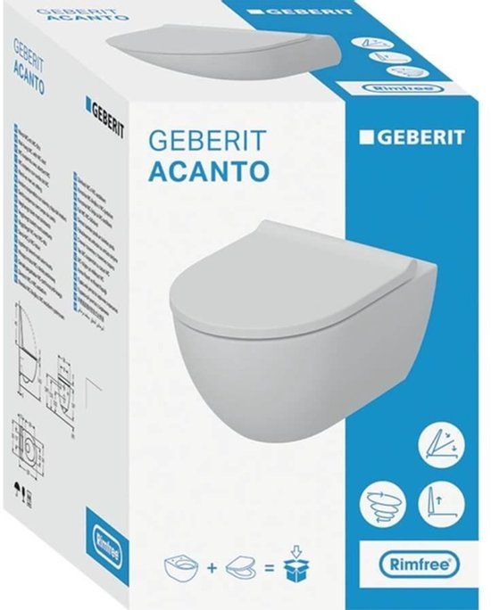 Geberit Acanto Wandclosetpack - Diepspoel - Turboflush - Keratect - 36x53cm - Softclose - Wit