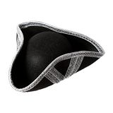 Finidi Zilveren Tricorn Piraat Hoed Unisex Volwassenen Zwart