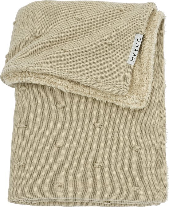 Meyco Baby Mini Knots teddy wiegdeken - sand - 75x100cm