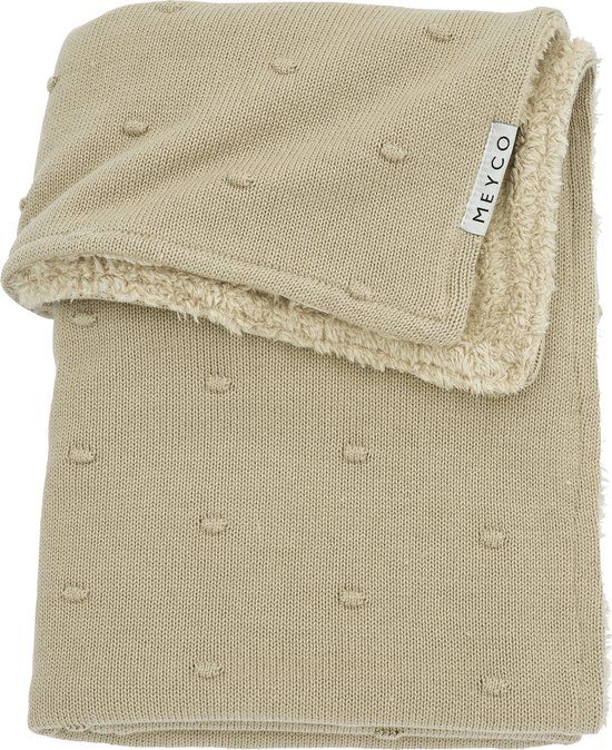 Meyco Baby Mini Knots Teddy Wiegdeken - Sand - 75x100cm