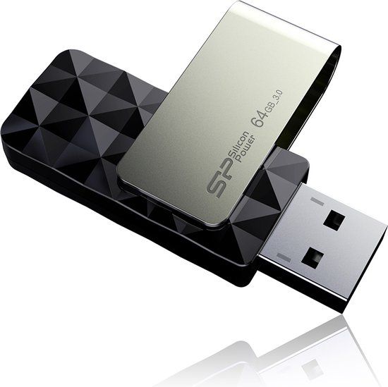 Silicon Power Blaze B30 USB 3.0 Flash Drive - 64GB - Black