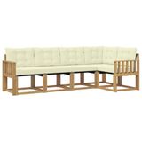 vidaXL - Buiten - bank - set - 5 - st - Wit - en - crèmekleurig