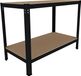 OEM Table de travail, métal/MDF, 550 kg, 2 étagères, 90x120x60 cm, noire