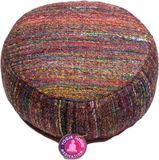 Yogi & Yogini Meditatiekussen veelkleurig vintage zijde 33x17 cm