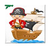 Homemania Piratenschild voor kinderen, woonkamer, slaapkamer, meerkleurig, van polyester, hout, 60 x 3 x 60 cm