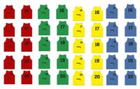 Softee Set 5 Trainingsvesten Genummerd 16-20 Azul JUNIOR