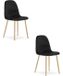 LEOBERT Set van 2 eetkamerstoelen PADVA – Fluweel zwart – Eiken poten – Modern design
