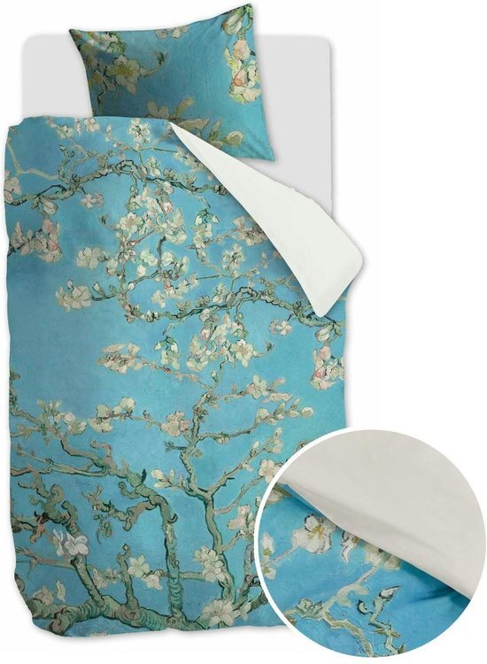 Beddinghouse Almond Blossom dekbedovertrekset van katoensatijn