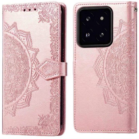 imoshion Hoesje - Geschikt voor Xiaomi 14T - Mandala Bookcase - Rosé Goud