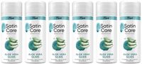 Gillette Satin Care gel de rasage à l'aloès pour peau sensible, 6 x 75 ml