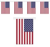 Merkloos / Sans marque Shoppartners Bv Amerika/USA vlaggenlijn van stof - 300 cm - polyester - landen vlaggetjes - versiering