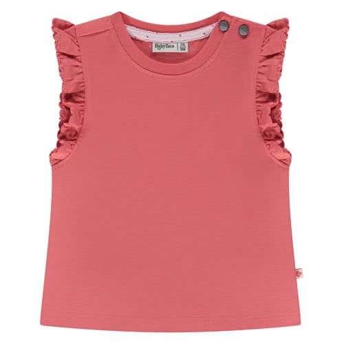 Babyface T-shirt rood Meisjes Stretchkatoen Ronde hals Effen - maat 62