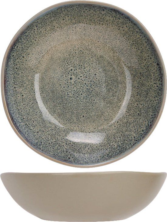 Cosy & Trendy Diepe Borden / Pastaborden Onna Sand-Green ø 19 cm - 6 Stuks