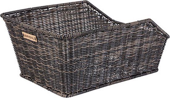 Basil Cento Rattan Look Achter Fietsmand - Bruin - 23L - Incl. Bevestigingssysteem