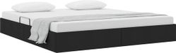 vidaXL Lit de rangement avec rangement Noir 180 x 200 cm Tissu