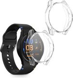 kwmobile 2x smartwatch hoes geschikt voor Samsung Galaxy Watch FE 40mm hoesje - Siliconen sporthorloge cover - Activity tracker case in transparant