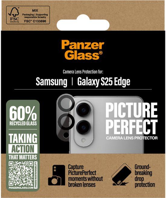 PanzerGlass Screenprotector voor Samsung Galaxy S25 Edge
