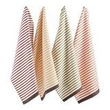 DII Decoratieve verfraaid theedoek set, katoen, oogst streep, 18x28