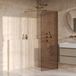 Brauer Orion inloopdouche brons glas 100x200cm incl. glascoating PVD goud geborsteld